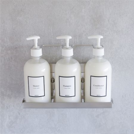 Quick Draining Triple Shampoo Bottle Holder For Shower Room - Wall mounted triple wall holder